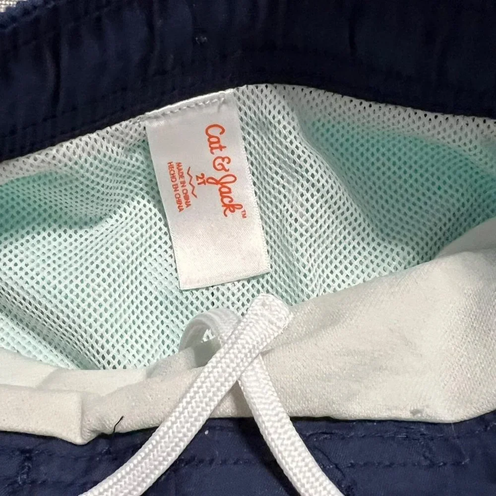 Cat & Jack 2T Blue & Navy Swim Trunks
